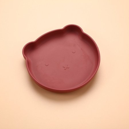 Детская силиконовая миска с присоской медведя фотография