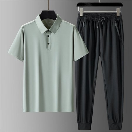 Летний мужской комплект из поло и шорт с брюками фотография