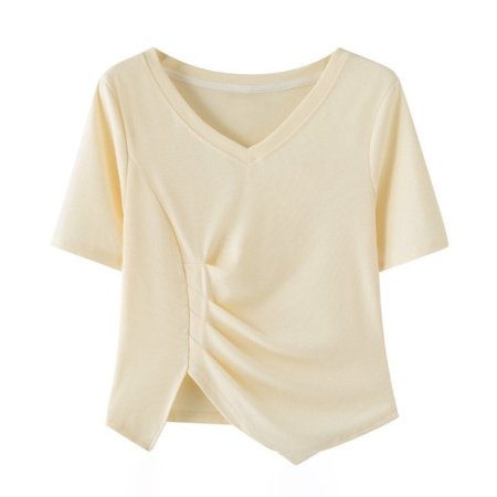 Футболка с коротким рукавом V-образным вырезом фотография