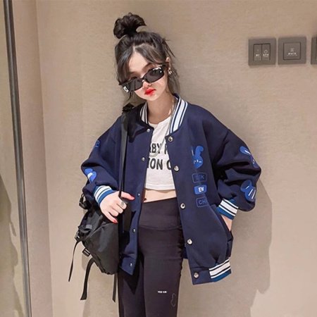 Детская куртка для девочек в стиле бейсбола изображение