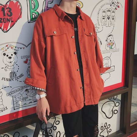 Весенне-осенняя мужская куртка в стиле ретро с крупным рисунком фотография