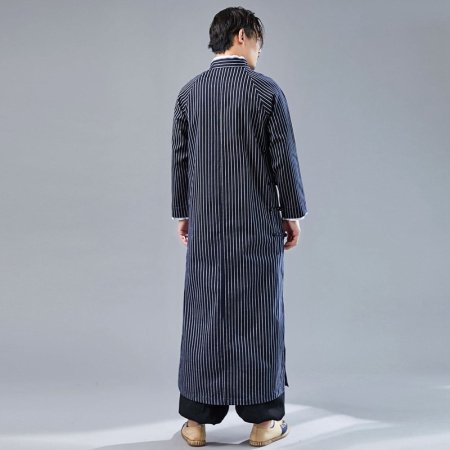 Китайский стиль мужской халат в стиле Республики с высоким воротником фото