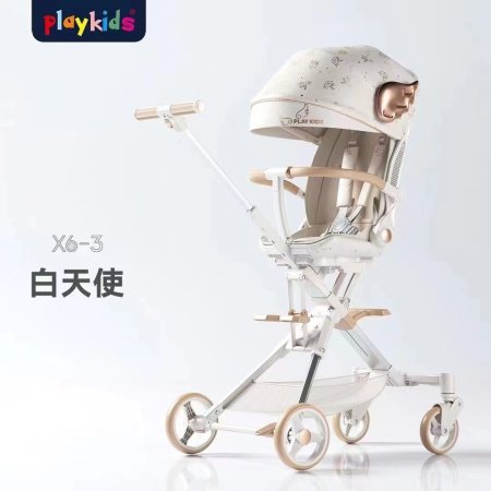 Playkids普洛可遛娃婴幼儿可躺可换向高景观轻便推车一键折叠X6X7 фотография