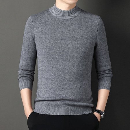 Мужской свитер с высоким воротником и утеплением фото