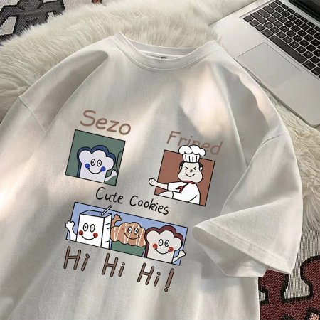 Летняя футболка с кроликами из 100% хлопка фотография