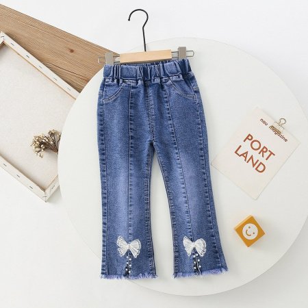 Детские джинсы для девочек весна-осень 2024 фото