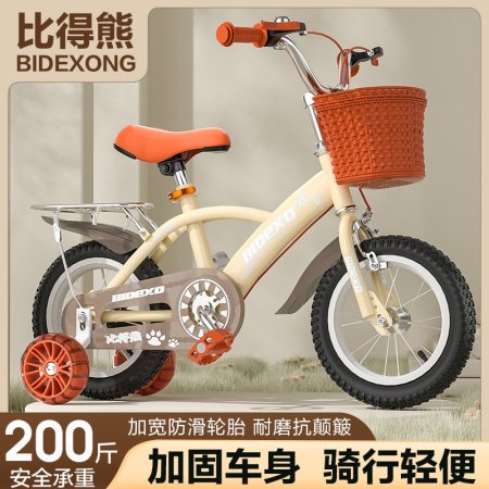 Детский велосипед с вспомогательными колесами 12 дюймов для девочек 3-6 лет фотография