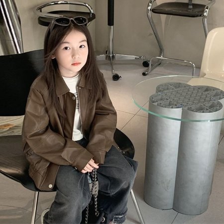 Детская куртка в стиле мотоциклиста 2024 года изображение