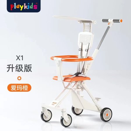 Playkids普洛可遛娃婴幼儿可躺可换向高景观轻便推车一键折叠X6X7 фотография