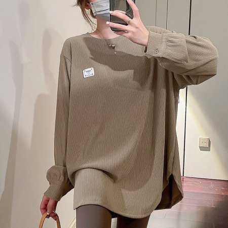 Толстовка с удлиненным рукавом и круглым вырезом изображение