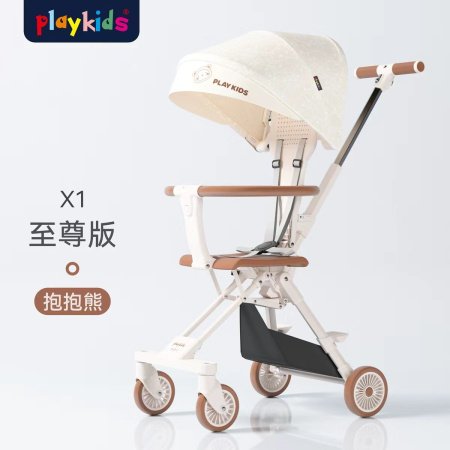 Playkids普洛可遛娃婴幼儿可躺可换向高景观轻便推车一键折叠X6X7 фотография