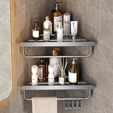 Угловая полка для ванной комнаты фото