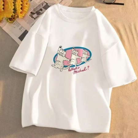 Футболка из чистого хлопка с коротким рукавом и круглым вырезом изображение