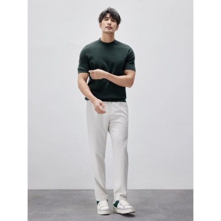 Мужская вязаная футболка с круглым воротом изображение