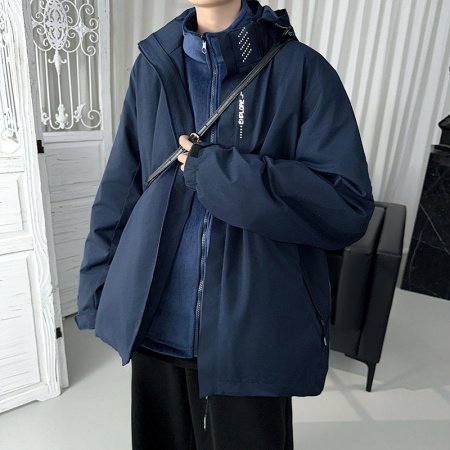 Три в одном мужская ветровка съемным капюшоном фото