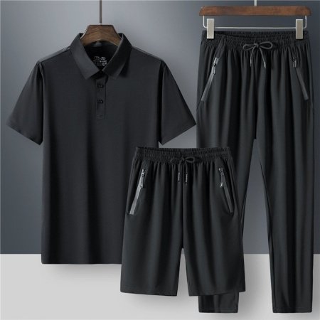 Летний мужской комплект из поло и шорт с брюками фотография