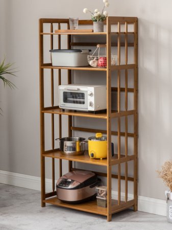 Многоуровневая полка для кухни из бамбука изображение