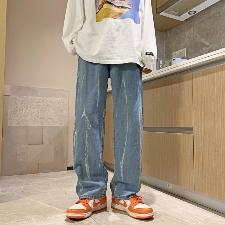 Новые мужские джинсы в стиле Гонконг весна-осень фото