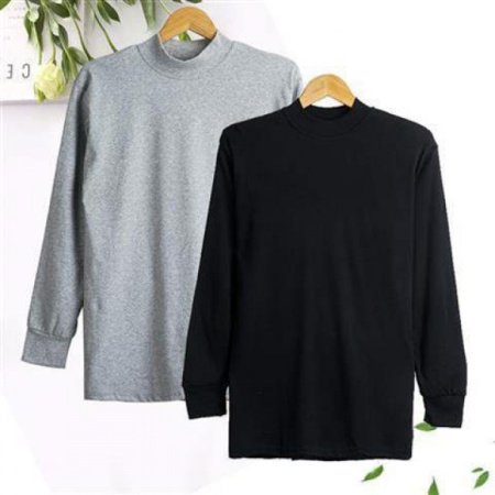 Мужская футболка с высоким воротником для пожилых людей фото