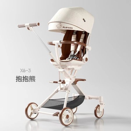 Playkids普洛可遛娃婴幼儿可躺可换向高景观轻便推车一键折叠X6X7 фотография