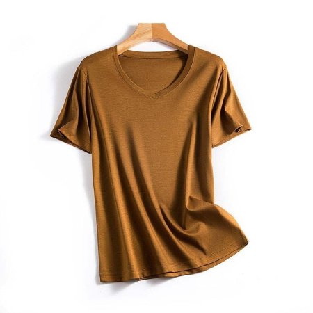 Майка из шелковистого хлопка с короткими рукавами фотография