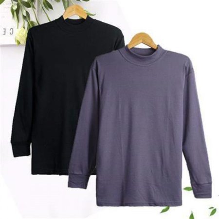 Мужская футболка с высоким воротником для пожилых людей фото