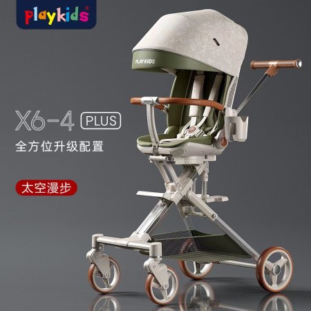 Playkids普洛可遛娃婴幼儿可躺可换向高景观轻便推车一键折叠X6X7 фотография