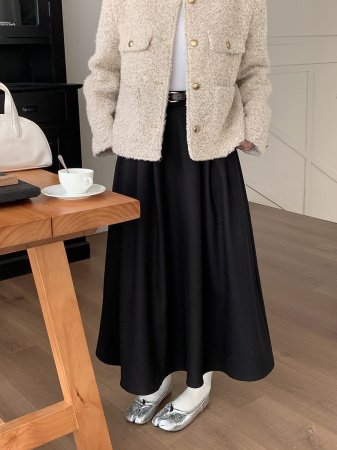 Женская длинная юбка с высокой талией и резинкой фотография