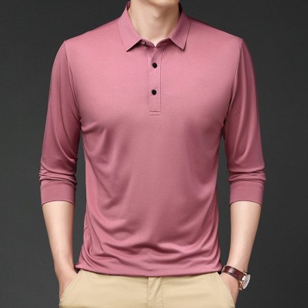 Мужская футболка с длинным рукавом и воротником Polo изображение