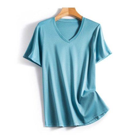 Майка из шелковистого хлопка с короткими рукавами фотография