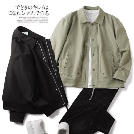 Мужская куртка с большими карманами и воротником изображение