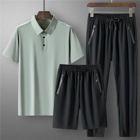 Летний мужской комплект из поло и шорт с брюками фотография