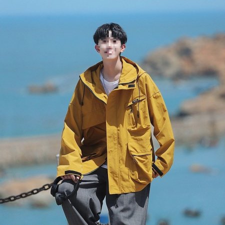 Ветровка военного стиля с капюшоном изображение