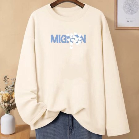 Женская футболка с длинным рукавом из чистого хлопка 230 г 2024 новая осенне-зимняя модель фотография