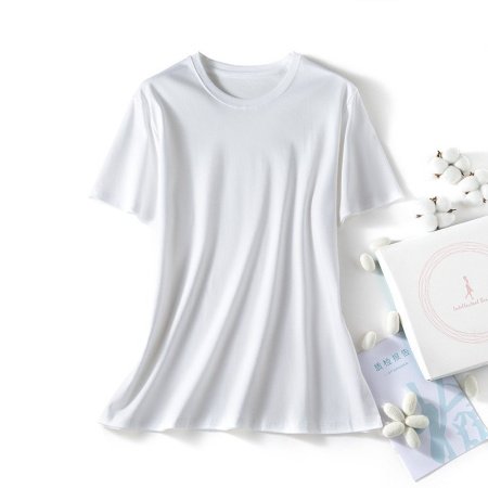 Майка из шелковистого хлопка с короткими рукавами фотография