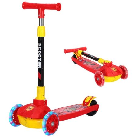 Детский трехколесный складной самокат изображение