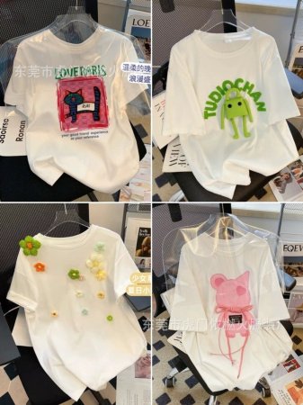 Футболка с коротким рукавом из 100% хлопка 2023 летней коллекции фотография