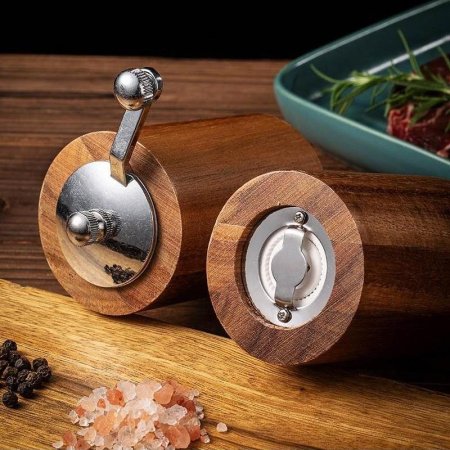 Ручная деревянная мельница для перца и соли изображение