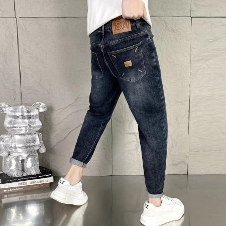 Джинсы мужские 2024 весна-осень узкие свободные джинсы в американском стиле фотография