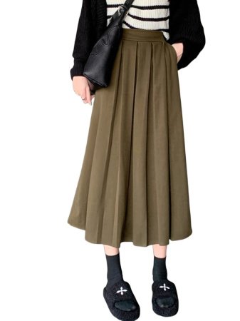 Юбка в стиле ретро с высокой талией и узором в виде зонта изображение