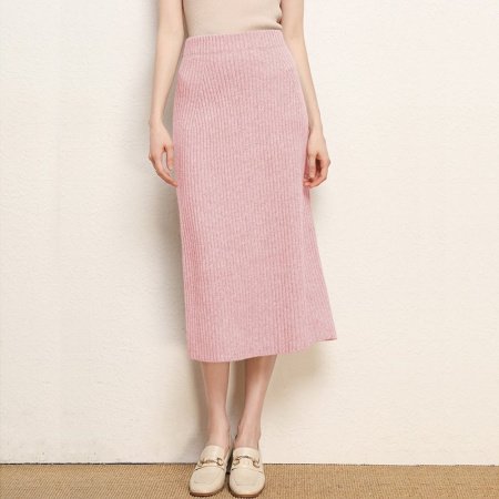 Шерстяная юбка с разрезом на осень и зиму изображение