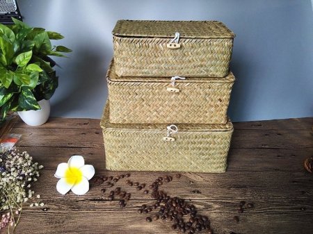 Ручная корзина для подарков из морской травы изображение