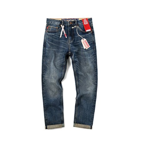 Мужские джинсы с прямым кроем и обработкой стоунвош изображение
