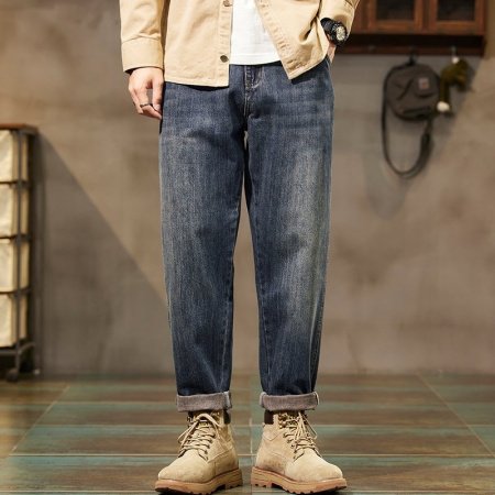 Мужские джинсы прямого кроя с утеплением фото