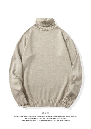 Мужская теплая свитер-поло с высоким воротником изображение