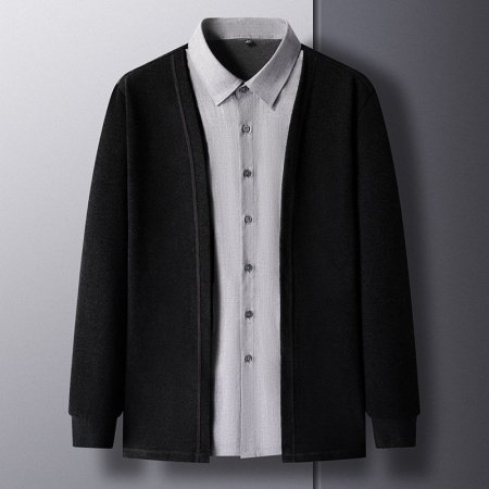 Мужская вязаная кардиган на молнии фото