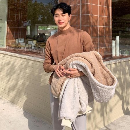 Мужской свитер с полувысоким воротником фото