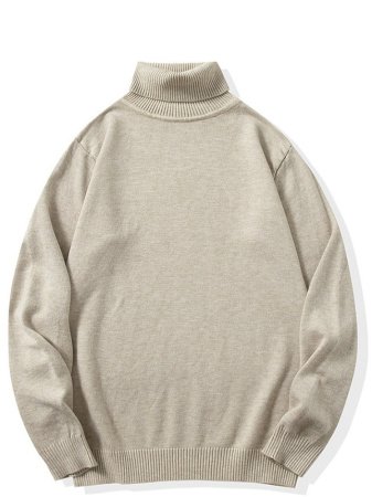 Мужская теплая свитер-поло с высоким воротником изображение