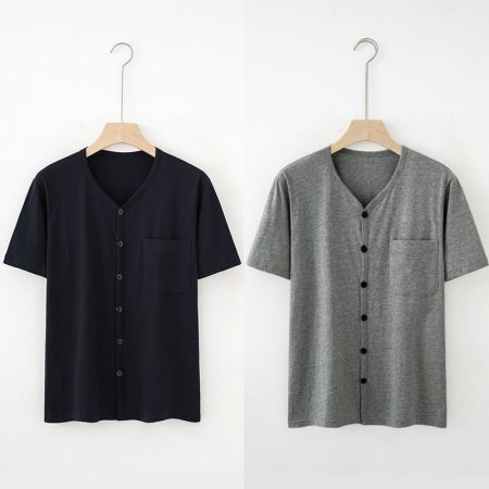 Мужская хлопковая рубашка с коротким рукавом фотография