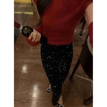 Юбка-миди с высокой талией и блестками фотография